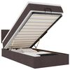 vidaXL Estrutura cama otomana colch&atilde;o 80x200 cm tecido castanho escuro
