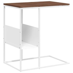 vidaXL Mesa de apoio 55x36x59,5 cm derivados de madeira branco