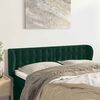 vidaXL Cabeceira de cama c/ abas veludo 147x23x78/88cm verde-escuro