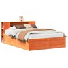 VidaXL Cama sem colch&atilde;o 140x190 cm pinho maci&ccedil;o castanho-mel