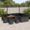 vidaXL Conjunto de Sof&aacute; de Jardim 13 pcs Preto Rattan Sint&eacute;tico
