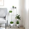 vidaXL Suporte vasos c/ 4 prateleiras e rodas 44x23x80 cm ferro branco