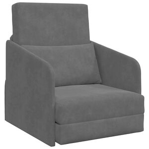 vidaXL Sof&aacute;-Cama Cinza Escuro 65 x 80 x 83 cm Veludo