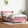 vidaXL Cama com molas/colch&atilde;o rosa 90x220 cm veludo