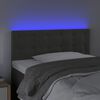 vidaXL Cabeceira de cama c/ luzes LED tecido 90x5x78/88cm cinza-escuro