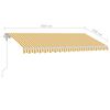 vidaXL Toldo autom&aacute;tico LED e sensor de vento 450x350cm amarelo/branco