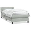 vidaXL Cama com molas/colch&atilde;o 100x220 cm veludo cinza-claro