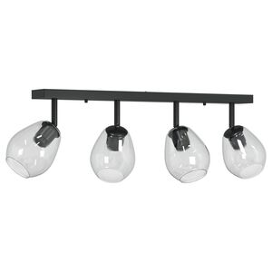 vidaXL Foco de teto Preto 73.5 x 13 x 26 cm Vidro e Metal