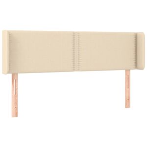 vidaXL Cabeceira de cama c/ abas tecido 147x16x78/88 cm creme
