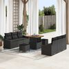vidaXL Conjunto de Sof&aacute; de Jardim 9 pcs Preto Rattan Sint&eacute;tico