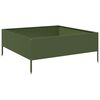 vidaXL Canteiro elevado jardim a&ccedil;o 100x100x41 cm verde azeitona