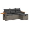 vidaXL 4 pcs conjunto sof&aacute;s de jardim c/ almofad&otilde;es vime PE cinzento