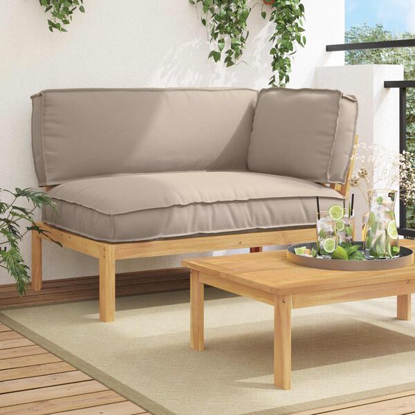 vidaXL Conjunto de Sof&aacute;s Liso Cinzento-acastanhado 133 x 92 x 69 cm