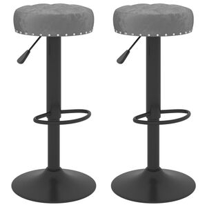 vidaXL Bancos de bar 2 pcs veludo cinzento-escuro