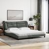 vidaXL Cama com colch&atilde;o Hvar 180x200 cm tecido cinzento-escuro