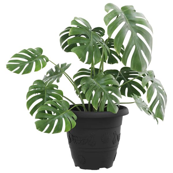 vidaXL Vaso Redondo para Flores 6 pcs Preto &Oslash; 26 x 21.5 cm Pl&aacute;stico