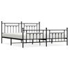 vidaXL Estrutura de cama com cabeceira e p&eacute;s 200x200 cm metal preto
