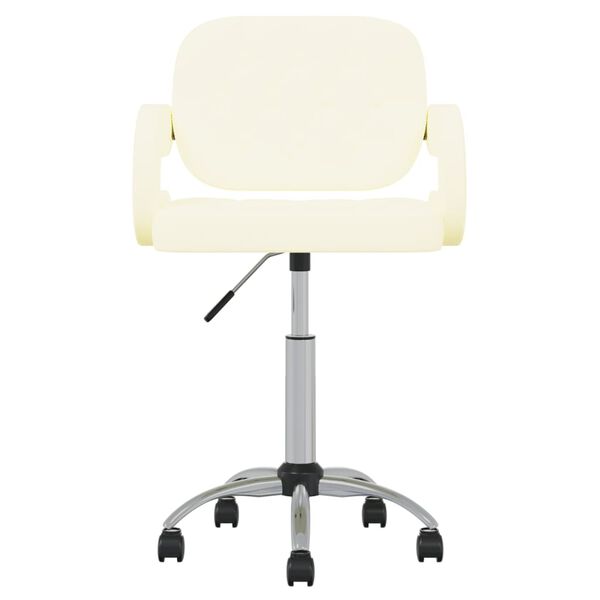 vidaXL Cadeira de jantar girat&oacute;ria couro artificial cor creme