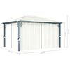 vidaXL Gazebo com cortinas e cord&otilde;es de luzes LED 4x3 m alum&iacute;nio creme