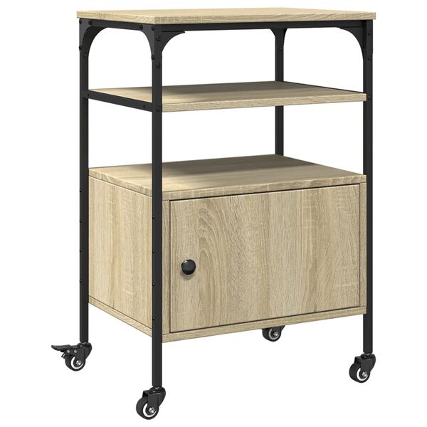 vidaXL Suporte impressora 3 prateleiras deriv. madeira carvalho sonoma