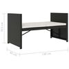 vidaXL 5 pcs conjunto lounge de jardim c/ almofadões vime PE preto