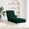 vidaXL Chaise lounge de massagem com rolo tecido verde-escuro