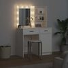 vidaXL Conjunto de Mesa de Maquiagem com LED com gaveta 2 pcs Branco