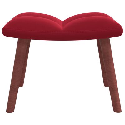 vidaXL Cadeira de baloiço com banco veludo vermelho tinto