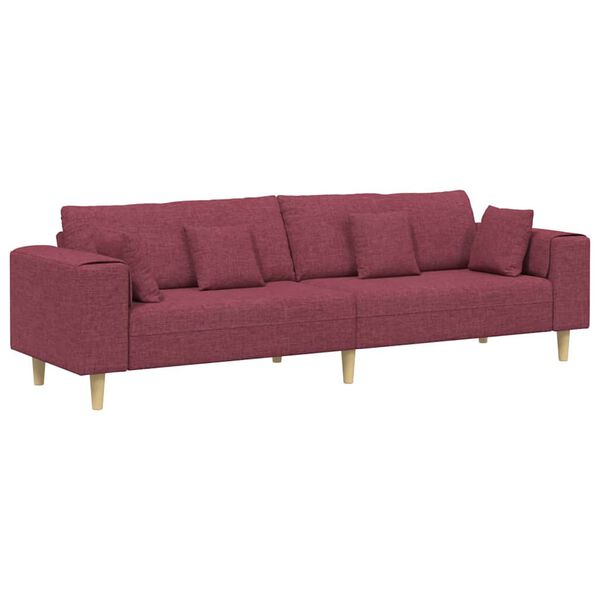 vidaXL Sof&aacute; com almofada Vinho Vermelho 250 x 77 x 76 cm tecido