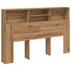 vidaXL Cabeceira de cama em carvalho artesanal 180x19x103,5 cm, madeira de engenharia