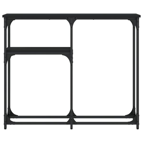 vidaXL Mesa consola 90x22,5x75 cm derivados de madeira preto