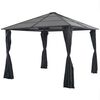 vidaXL Gazebo com cortinas Alum&iacute;nio 3x3 m preto