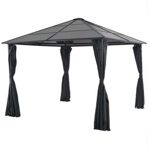 vidaXL Gazebo com cortinas Alum&iacute;nio 3x3 m preto