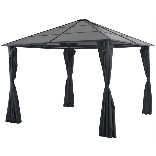 vidaXL Gazebo com cortinas Alum&iacute;nio 3x3 m preto
