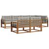 vidaXL Conjunto de Sof&aacute;s para Exterior 7 pcs Natural e Cinzento-Claro