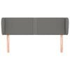 vidaXL Cabeceira de cama c/ abas tecido 147x23x78/88cm cinzento-escuro