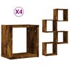 vidaXL Prateleiras de Parede 4 pcs Carvalho Defumado 26 x 15 x 26 cm