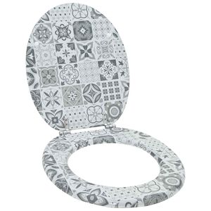 vidaXL Assento de Sanit&aacute;rio com Fechamento Suave Cinzento 44 x 38 cm