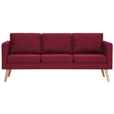 vidaXL 2 pcs conjunto de sofás tecido vermelho tinto