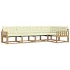 vidaXL Conjunto de Sof&aacute;s para Exterior 5 unid. Branco e Creme