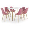vidaXL 7 pcs conjunto de jantar rosa