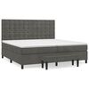 vidaXL Cama com molas/colch&atilde;o 200x200 cm veludo cinzento-escuro