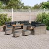 vidaXL Conjunto de Sof&aacute; de Jardim com almofada 18 pcs Cinzeto vime PE