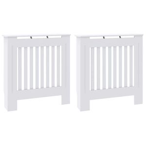 vidaXL Capa de Radiador 2 pcs Branco 78 x 19 x 81,5cm