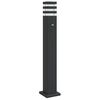 vidaXL Candeeiro de ch&atilde;o para exterior com sensor 80 cm alum&iacute;nio preto