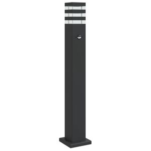 vidaXL Candeeiro de ch&atilde;o para exterior com sensor 80 cm alum&iacute;nio preto