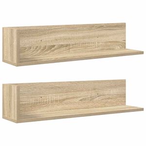 vidaXL Prateleiras de parede 2pcs derivados de madeira carvalho sonoma
