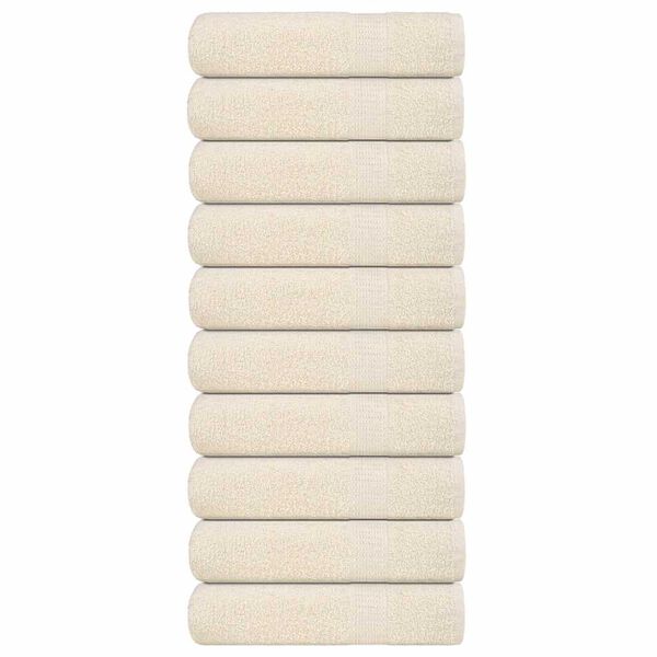 vidaXL Toalhas de banho FROGN 10 pcs 100x150 cm 360 g/m&sup2; creme