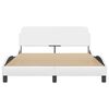 vidaXL Estrutura de cama Dover couro artificial 140x190 cm branco