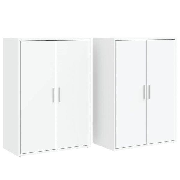 vidaXL Aparadores 2 pcs 60x31x84 cm derivados de madeira branco